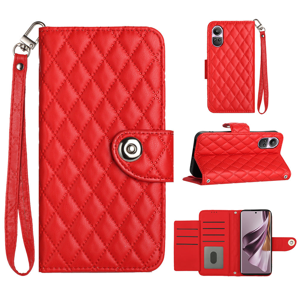 YB Imprinting Series-8 for Oppo Reno10 Pro 5G (Global) / Reno10 5G (Global) Case Wallet Rhombus Pattern Cover YB Imprinting Series-8 for Oppo Reno10 Pro 5G (Global) / Reno10 5G (Global) Case Wallet Rhombus Pattern Cover